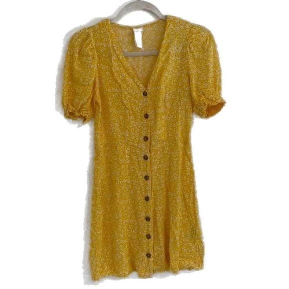 Size S H&M Yellow Floral Mini Dress